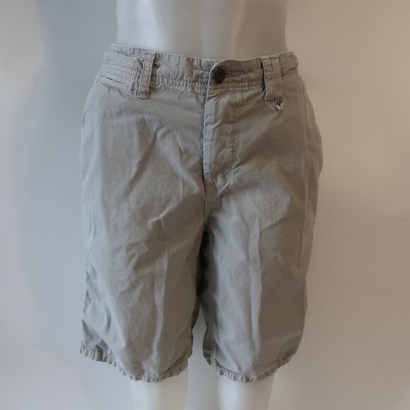 Mens Paperbacks Taupe-Gray Flat Front Bermuda Shorts 34 - Picture 1 of 8